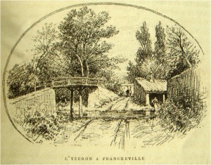 gué et passerelle Mulet (gravure Drevret)-(1892)